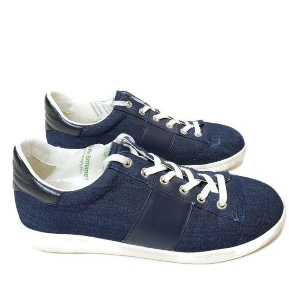 Sam Edelman men Denim navy blue Lace-Up Sneakers Size 10 Blue & White - Picture 6 of 10